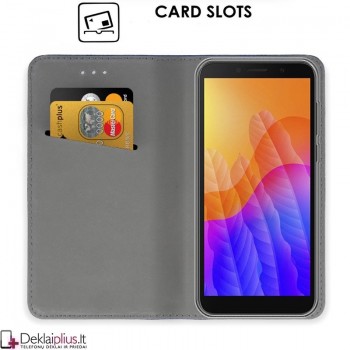 Telone smart magnet atverčiamas dėklas - auksinės spalvos (Huawei Y5P)